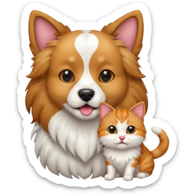 dog and cat combined sticker