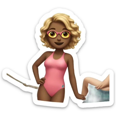 Evie in swimsuit outdoors sticker