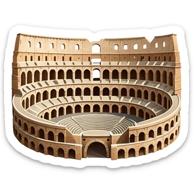 An emoji of the ancient Roman Colosseum. It is shown as a massive oval amphitheater with arched entrances and tiered seating.

 sticker