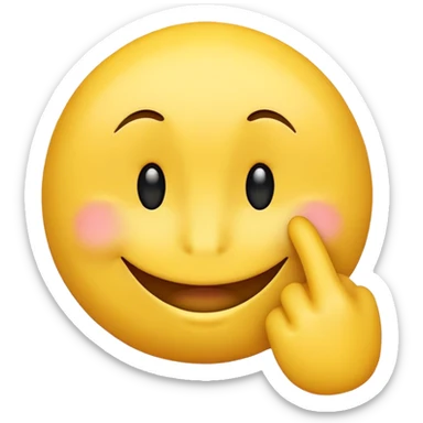 Smiley emoji touching nose sticker