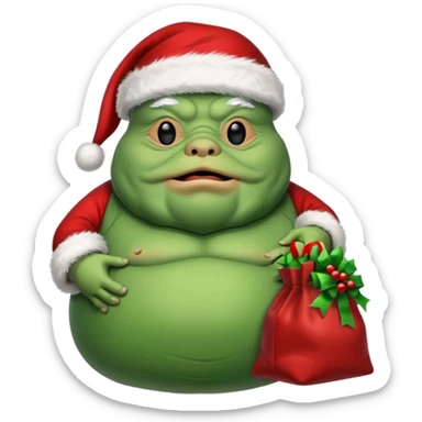 jabba the hutt santa sticker