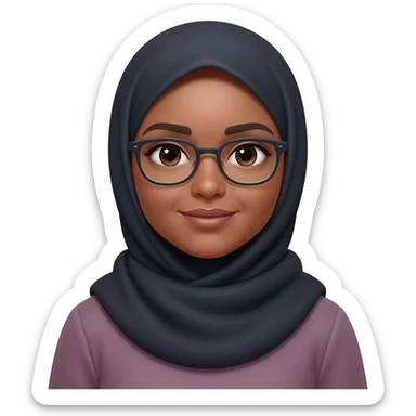 Light skinned Muslim woman w  glasses muslim sticker
