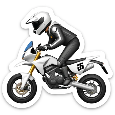 Supermoto in wheelie  sticker
