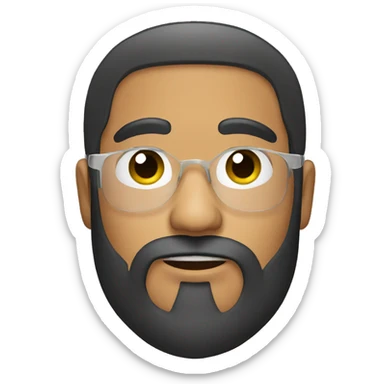 man latino with beard and thick transparent glass sticker