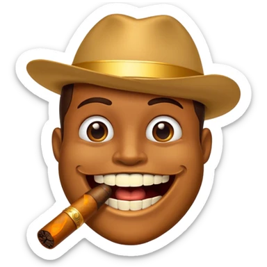 gold tooth with cigar sticker