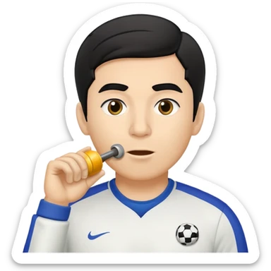 Soccer coach with black hair  sticker