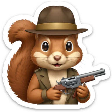 Squirrel with gun and MAGA hat sticker