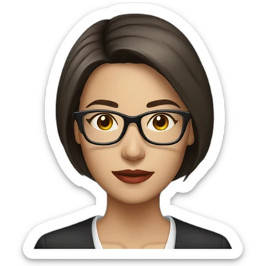 woman brunette short hair Venezuelan lawyer with glasses sticker