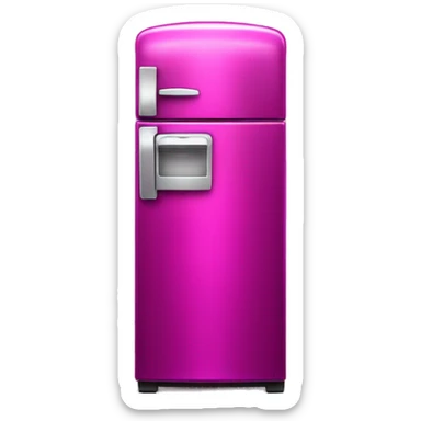 Realistic metallic fuschia fridge isolated.  sticker