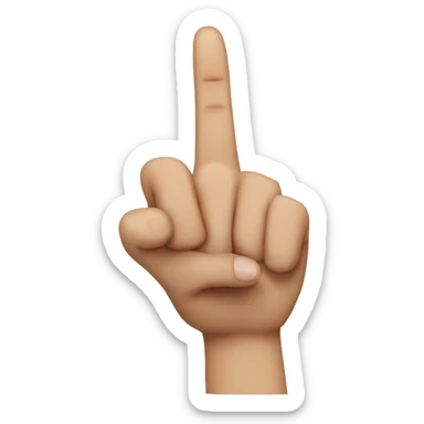 Middle finger coming out in front sticker