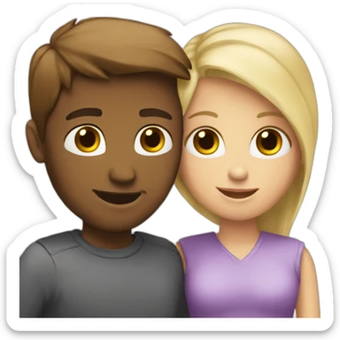 A date between two white person who love each other sticker