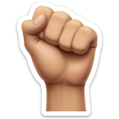 Two fist hanging on by the pinky finger sticker