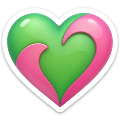 Verde e rosa cuore sticker