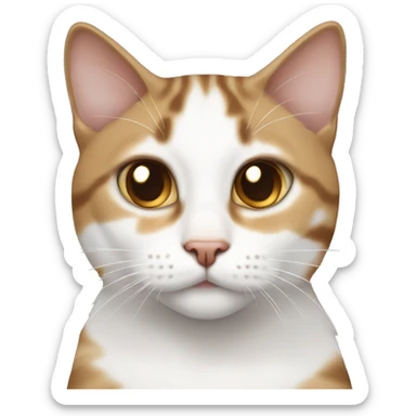 white and brown bicolor tabby cat with chipped ear sticker