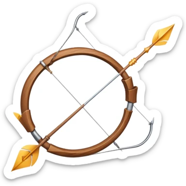 bow and arrow which has wind surrounded 
 sticker