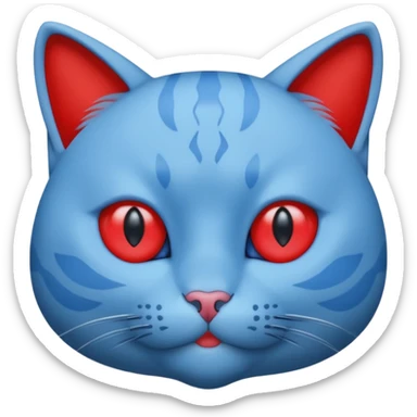 Cat with no ears head blue body blue with gadget red tail creator in fujiko pro sticker