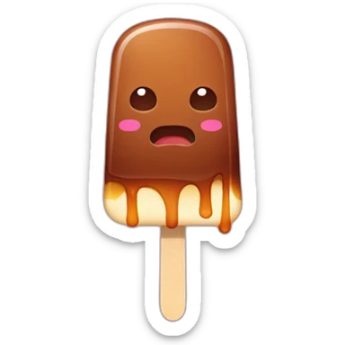 brown melting popsicle sticker