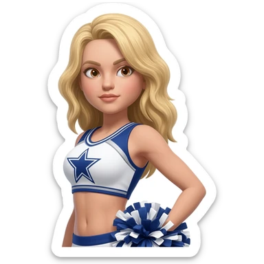 Dallas cowboys cheerleader blonde wearing short top blue and white sticker