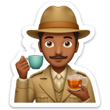 Gabar singh in sholay movie, taken cup of ttea sticker