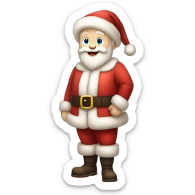 pale skin santa claus full body sticker