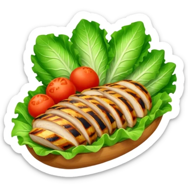 Lettuce wrapped grilled chicken, tomato, lettuce. sticker
