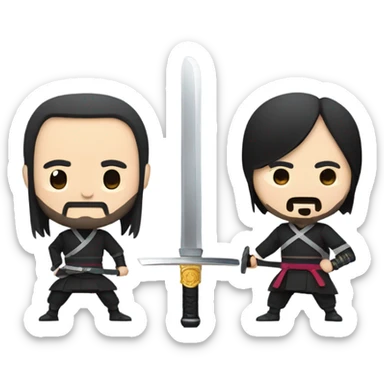 John wick sword fighting a samurai  sticker
