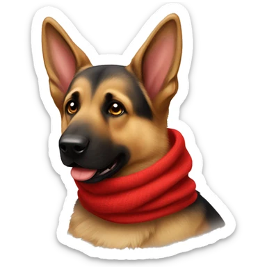 German Shepard wearing red scarf  sticker