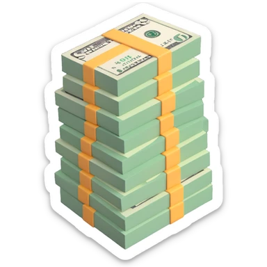 stack of dollar bills sticker