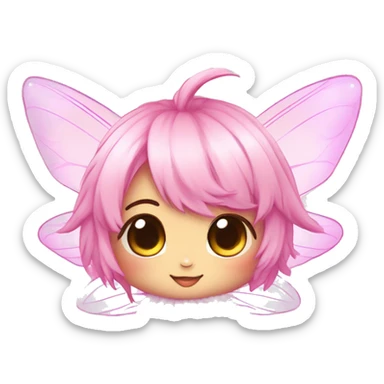 Anthro Shiny Pastel Pink Anime Chibi Fairy-Fakémon Fur Sona sticker