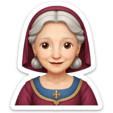 The kind and amiable grandmother in medieval fairy tales sticker