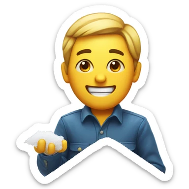 smiling emoji with a pile of salt sticker