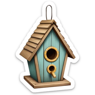 Birdhouse rustic sticker