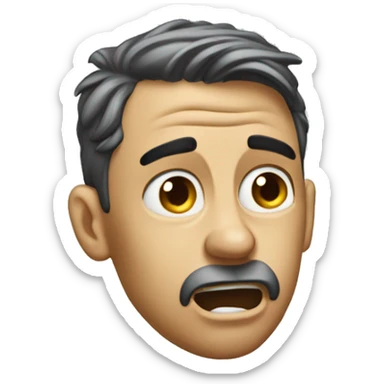 Photorealistic man scratches his head in confusion sticker