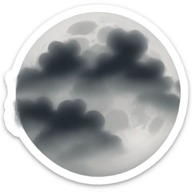 Moon behind clouds sticker