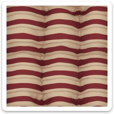 Dark Red beige striped pillow with ruffles sticker