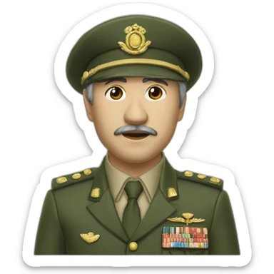 Китайскии мужчина в китайской шапке едет на зеленом танке т-34 sticker