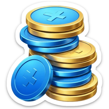 blue coins credit package sticker