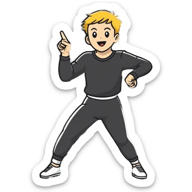 TEXT “Who are you? I am dancer!” sticker