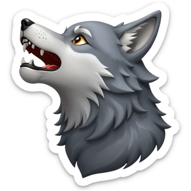 Wolf howling sticker