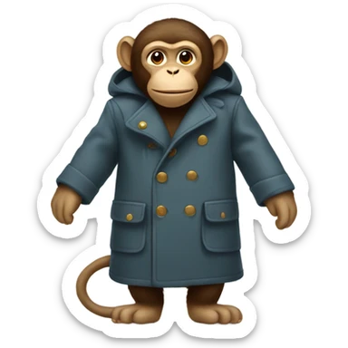 Monkey in a coat sticker