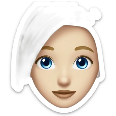 Blonde girl blue eyes with with cat blue eyes sticker