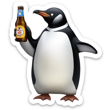 penguin having some bottles of club mate sticker