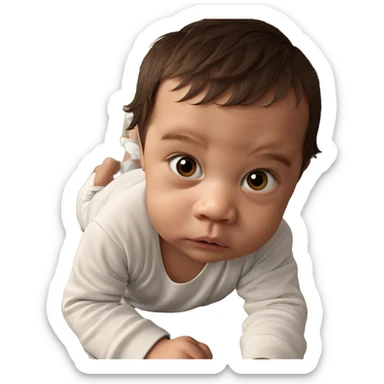 boy with brown hair portrait sticker