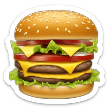 Table with hamburguer sticker