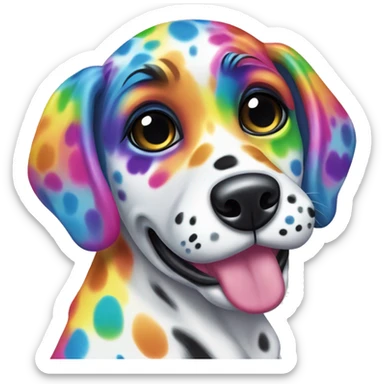 lisa frank rainbow dalmatian puppy sticker