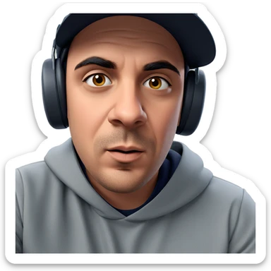 boy in hat with headphones sticker