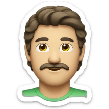 moreno con pelo piel clara sin bigote con ojos verdes sticker