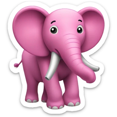 A pink elefant in a forest sticker