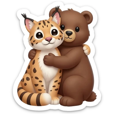 Snowdrop flower wit lovely bear hugs the lynx sticker