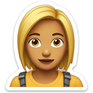 chica con coleta sticker